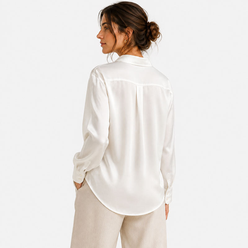 Camicia Satinata Bianca